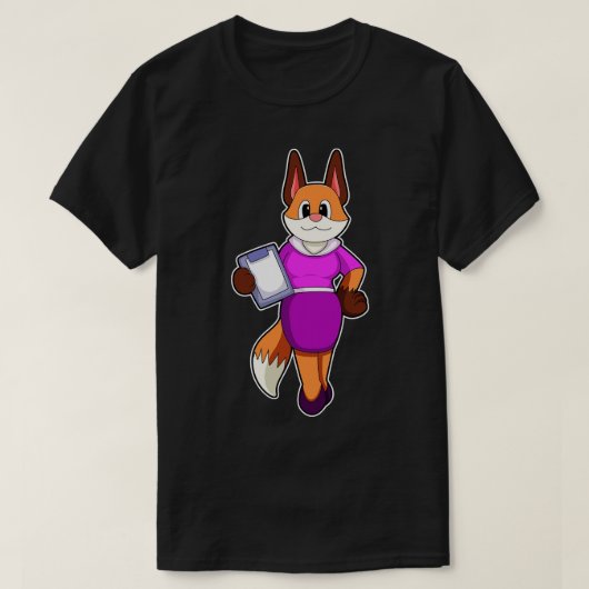 Fox als secretaris van Skirt T-shirt (Design voorkant)