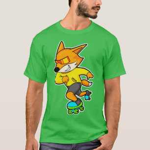 Fox als Skater met Roller schaatsen 1 T-shirt