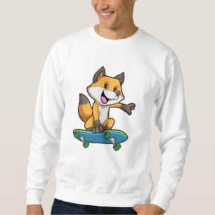 Fox als Skater met skateboard Trui