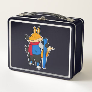Fox als skiër met skiën