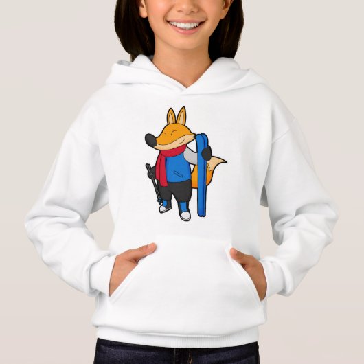 Fox als skiër met skiën (Voorkant)