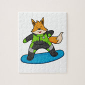 Fox als Snowboarder met Snowboard Legpuzzel (Verticaal)