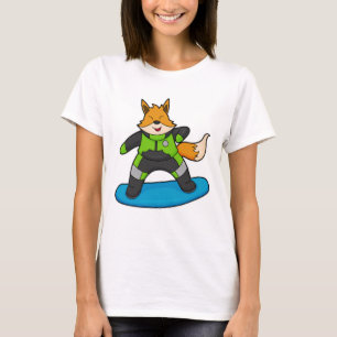 Fox als Snowboarder met Snowboard T-shirt