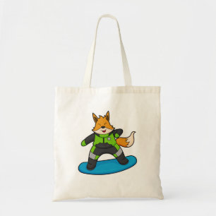 Fox als Snowboarder met Snowboard Tote Bag