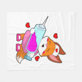 Fox als verpleegster met spuit fleece deken (Voorkant (Horizontaal))