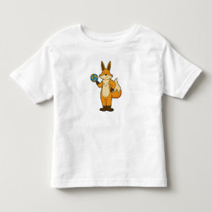 Fox als volleybalspeler met volleybal kinder shirts