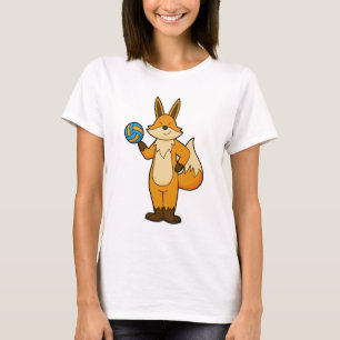 Fox als volleybalspeler met volleybal t-shirt
