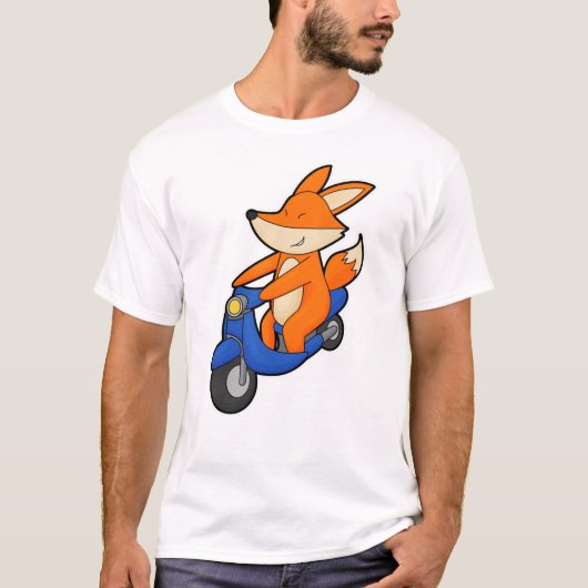 Fox als wandelaar met scooter t-shirt (Voorkant)