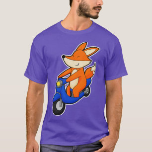 Fox als wandelaar met scooter t-shirt