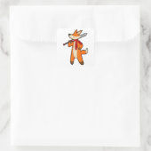 Fox als Warrior met zwaard en scarf Vierkante Sticker (Tas)