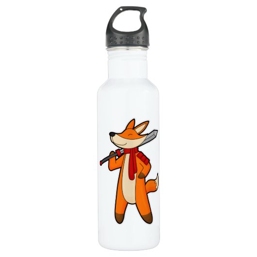 Fox als Warrior met zwaard en scarf Waterfles (Voorkant)