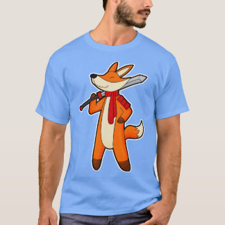 Fox als Warrior met Zwaard Sjaal T-shirt