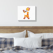 Fox als zanger met microfoon canvas afdruk (Insitu (Slaapkamer))