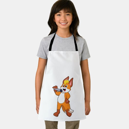 Fox als zanger met microfoon schort (Insitu)