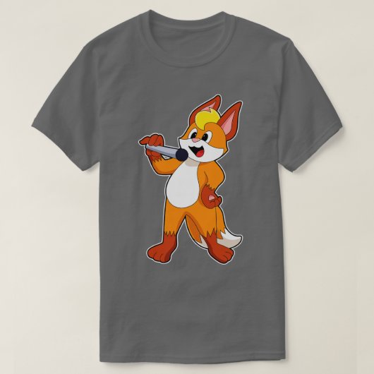 Fox als zanger met microfoon t-shirt (Design voorkant)