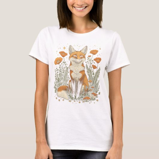 Fox Among the Fleur sauvage T-shirt (Devant)