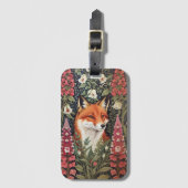 Fox and Foxglove Bloemen William Morris Geïnspiree Bagagelabel (Voorkant (verticaal))