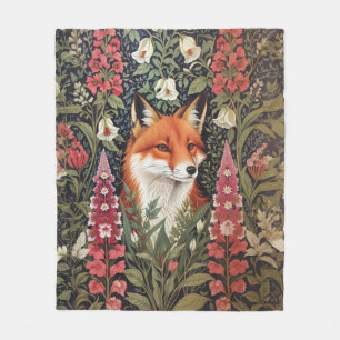 Fox and Foxglove Bloemen William Morris Geïnspiree Fleece Deken