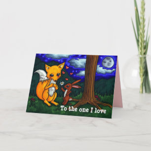 Fox and Hare Love Story valentijnen aanpassen Feestdagen Kaart