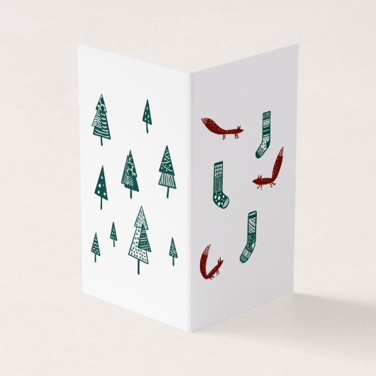 Fox and Tree Christmas Card: Simple (Outside)