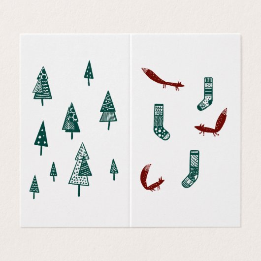 Fox and Tree Christmas Card: Simple (Outside Unfolded)