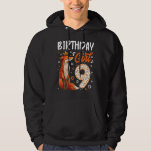 Fox Animal 9th Birthday Girl Fox B Dag 9 Hoodie