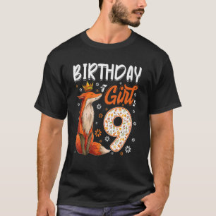 Fox Animal 9th Birthday Girl Fox B Dag 9 T-shirt