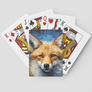Fox Animal Art Decor Verf Mozaïek Pokerkaarten