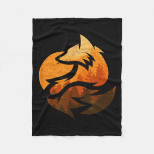 Fox Animal Design Gifts met Natuur Trees Hunting Fleece Deken