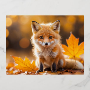 Fox Animal Fun Miniature Fantastic Surreal Mooi Folie Feestdagen Briefkaart