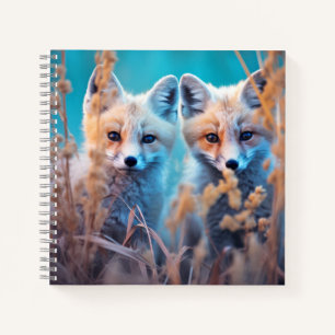 Fox Animal Wildlife Wilderness Kleurrijke kunst aa Notitieboek