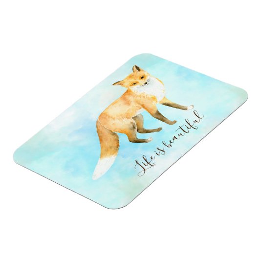 Fox Aqua Mint Waterverf Magneet (Linkerzijde)