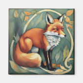 Fox Art Nouveau Magnet (Devant)
