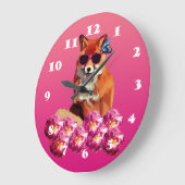 Fox Art, Roze Wandklok Grote Klok (Hoek)