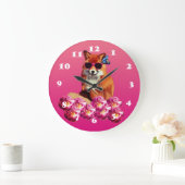 Fox Art, Roze Wandklok Grote Klok (Huis)