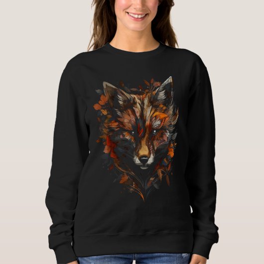 Fox Artwork Autumn Leaves Animal Fox Trui (Voorkant)