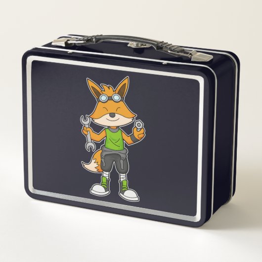 Fox as Mechanic with Wrench & Nut (Achterkant)