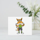 Fox as Mechanic with Wrench & Nut Briefkaart (Staand voorkant)
