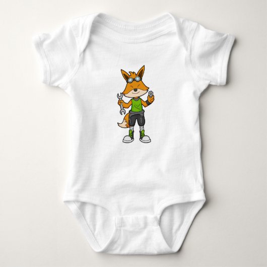 Fox as Mechanic with Wrench & Nut Romper (Voorkant)