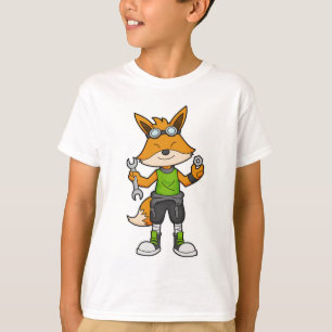 Fox as Mechanic with Wrench & Nut T-shirt