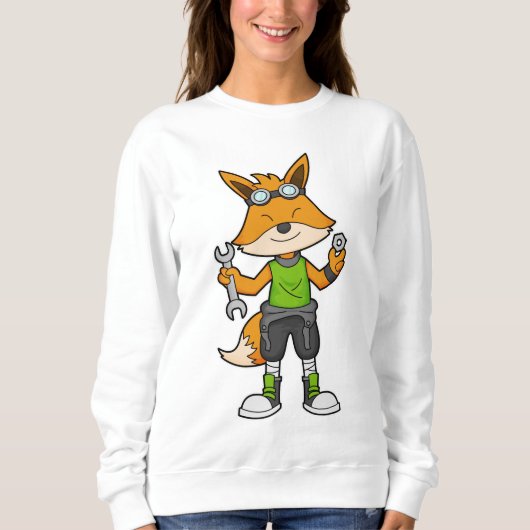 Fox as Mechanic with Wrench & Nut Trui (Voorkant)