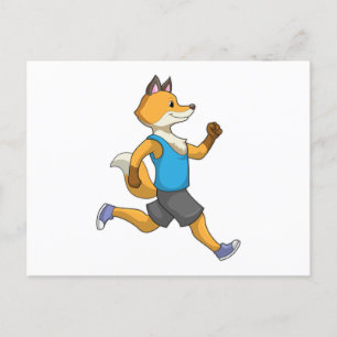 Fox as Runner at Running Briefkaart