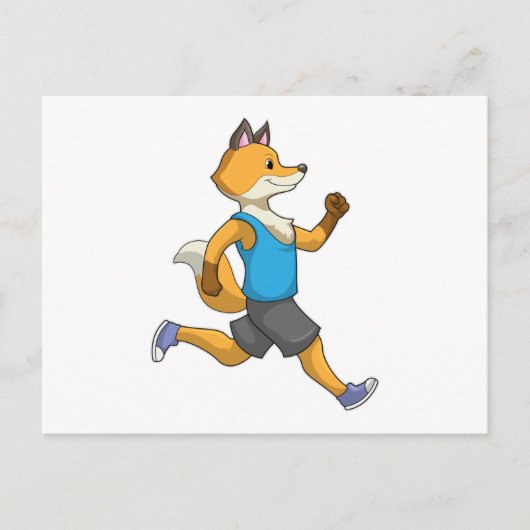 Fox as Runner at Running Briefkaart (Voorkant)