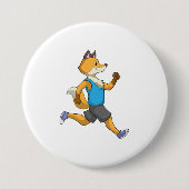 Fox as Runner at Running Ronde Button 7,6 Cm (Voorkant)