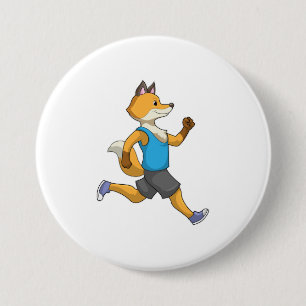 Fox as Runner at Running Ronde Button 7,6 Cm