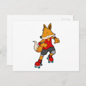 Fox as Skater with Roller skates Briefkaart (Voorkant / Achterkant)
