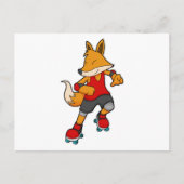 Fox as Skater with Roller skates Briefkaart (Voorkant)