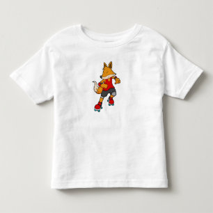 Fox as Skater with Roller skates Kinder Shirts