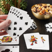 Fox as Skater with Roller skates Pokerkaarten (Insitu)
