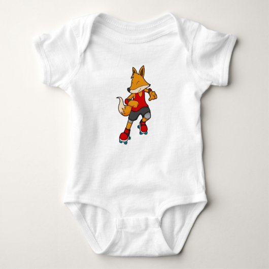 Fox as Skater with Roller skates Romper (Voorkant)